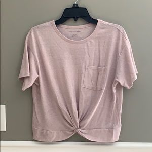 Pink American Eagle Crop T Shirt
